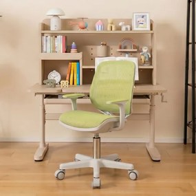 Cadeira de Escritório Infantil, 57 x 57 x 80-92 cm, (SECRETARIA NÃO INCLUIDA) Altura Ajustável, Verde