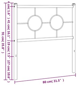 Cabeceira de cama 75 cm metal branco
