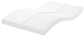 Colchão de espuma 140x190 cm 7 zonas dureza 20 ILD branco