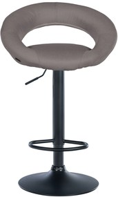 Conjunto de 2 bancos de bar Olinda em tecido e com estrutura preta 52 x 77-97 x 47 cm Cinzento