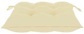 Cadeiras de jardim c/ almofadões branco creme 2 pcs teca maciça