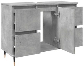 Móvel casa de banho 80x33x60 cm derivados madeira cinza cimento