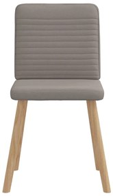 Cadeiras de jantar 4 pcs tecido cinzento-acastanhado