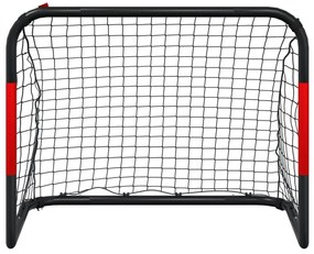 Baliza de futebol com rede 90x48x71 cm aço vermelho e preto