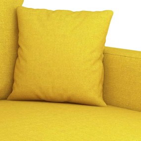 Sofá de 3 lugares 180 cm tecido amarelo-claro