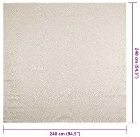 Tapete ZIZUR creme 240x240cm aspeto de juta interior e exterior