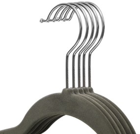 Conjunto de 20 cabides de veludo 45 x 24 cm cinzento
