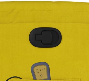 Poltrona de massagens reclinável veludo amarelo