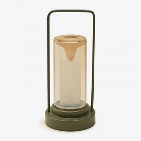 Lâmpada De Mesa Led Sem Fios Para Exterior Em Ferro E Vidro Sorlix Verde Azeitona Intenso - Sklum