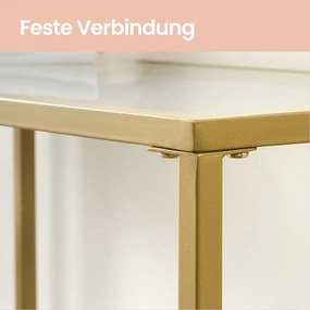 Mesa consola entrada linhas simples 20 x 100 x 80 cm vidro, aço Dourada