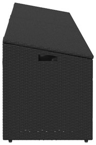 Caixa de arrumação para jardim 220x50x58 cm vime PE preto