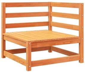 2 pcs conjunto sofás de jardim madeira de pinho castanho cera