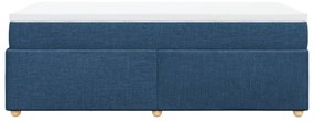 Cama com molas/colchão 90x190 cm tecido azul