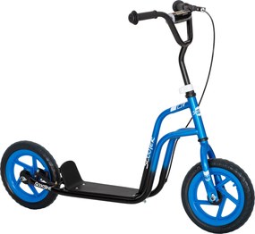 AIYAPLAY Patinete infantil com guidão ajustável, rodas grandes, suporte de estacionamento, freio de mão, para crianças de 5-12 anos, Azul | Aosom Portugal