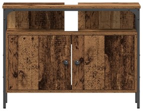 Armário para pia de banheiro vidaXL Madeira Velha 80x30x60 cm Madeira