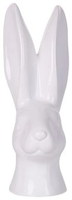 Figura decorativa com forma de coelho cerâmico branco 26 cm GUERANDE Beliani