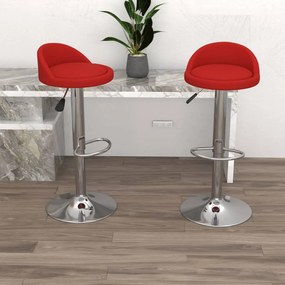 vidaXL Bancos de bar 2 pcs couro artificial vermelho tinto