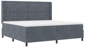 Cama Box Spring com Colchão VidaXL Cinza Escuro 200x200 cm Veludo