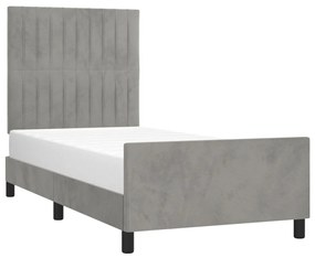 Estrutura de cama sem colchão 80x200 cm veludo cinzento-claro