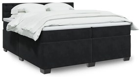 vidaXL Cama com molas/colchão 200x200 cm veludo preto