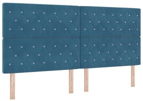 Cabeceira LED Azul Escuro, 100 cm, Veludo