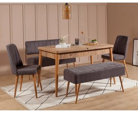 Conjunto de Mesa de Jantar Extensível e Cadeiras Vina – Pinho Atlântic