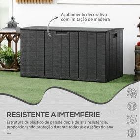 Outsunny Baú de Armazenamento Exterior 366L Baú para Jardim de Plástic