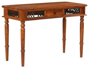 vidaXL Secretária com gaveta 110x50x76 cm madeira de acácia maciça