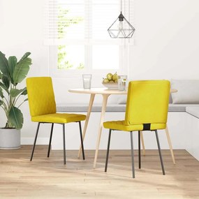 Cadeiras de jantar 2 pcs veludo amarelo