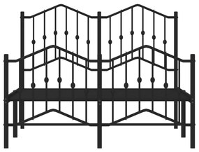 Estrutura de cama com cabeceira e pés 120x200 cm metal preto