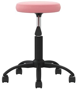 Cadeira de escritório giratória veludo rosa
