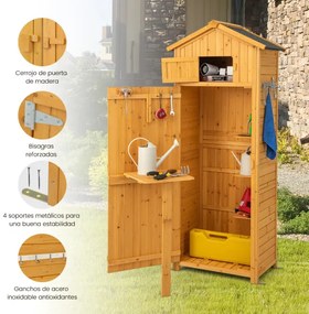 Abrigo de jardim, organizador de ferramentas 75 x 50 x 180,5 cm natural