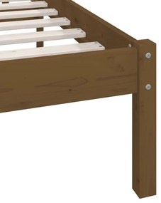 Estrutura cama solteiro UK 90x190 cm pinho maciço castanho-mel