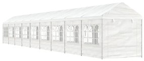 vidaXL Gazebo com telhado 20,07x2,28x2,69 m polietileno branco