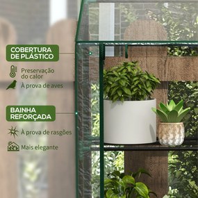 Outsunny Estufa de Jardim de 3 Níveis Estufa de Terraço com Prateleira