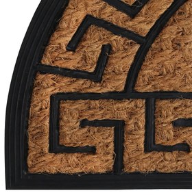 Tapete de porta semicircular 45x75 cm borracha e fibra de coco