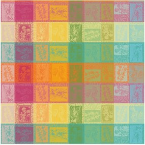 Toalha de mesa redonda em tecido jacquard de algodão com revestimento acrílico Arc En Ciel