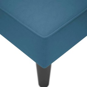 Chaise-longue com apoio de braço direito veludo azul