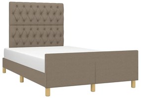 Estrutura cama c/ cabeceira 120x190 cm tecido cinza-acastanhado