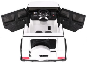 Carro elétrico para Crianças 12V Mercedes G65 2 4G Rodas de EVA, Assento de couro Branco Pintado