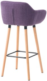 Banco de bar Grant em tecido e com estrutura de Cor Natural 55 x 99 x 46 cm Roxo