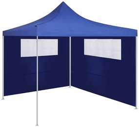 Paredes laterais para gazebo com janelas 2 pcs azul