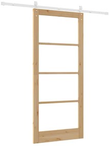 Conjunto de Porta Deslizante vidaXL com Ferragens 93x211 cm Madeira de