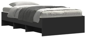 Estrutura de cama 75x190 cm derivados de madeira preto