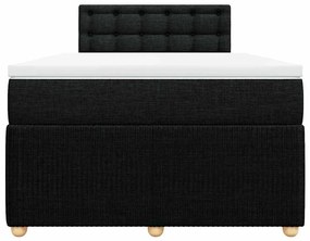 Cama boxspring com colchão 120x190 cm tecido preto