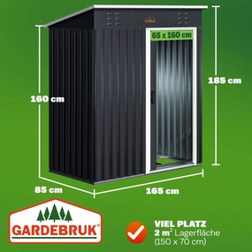 Abrigo Jardim para ferramentas em metal 185x165x90 cm antracite