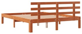 Cama sem colchão 120x200 cm madeira pinho maciça castanho-mel