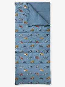 Saco-cama com algodão reciclado azul estampado