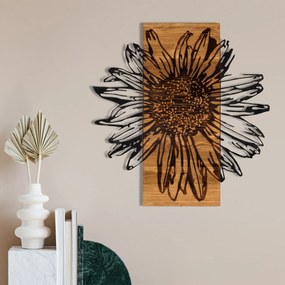 Acessório Decorativo de Parede Daisy – Preto e Nogueira – 56 x 58 cm