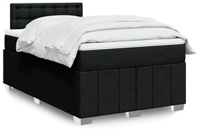 Cama boxspring com colchão 120x190 cm tecido preto